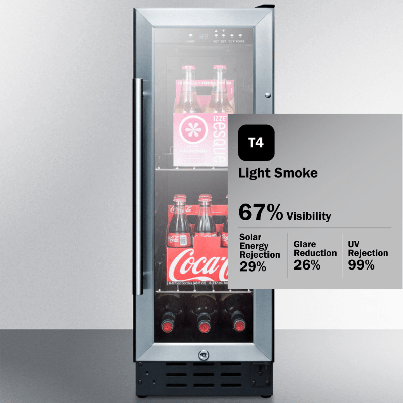 Summit Beverage Coolers T4 Light Smoke Tint Summit SCR1225B 12-inch Beverage Cooler