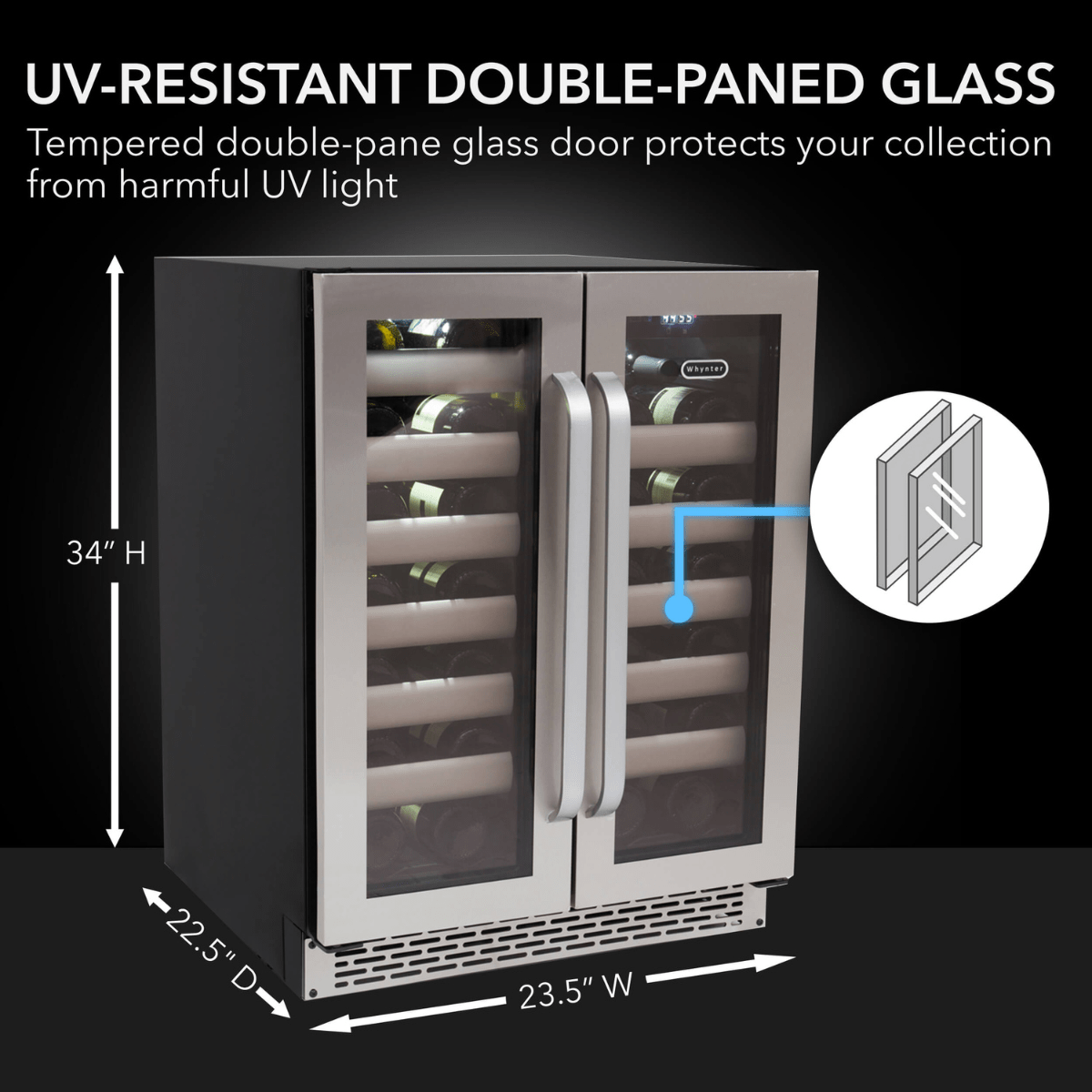 Whynter Wine Coolers Whynter BWR-401DS ELITE 24-inch 40 Bottle Dual Zone Wine Cooler