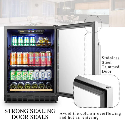 Lanbo Hybrid Wine Coolers Lanbo LB148BC 24-inch wide 6 Bottle/110 Can Single Zone Single Door Hybrid Wine- and Beverage Cooler