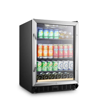 Lanbo Hybrid Wine Coolers Lanbo LB148BC 24-inch wide 6 Bottle/110 Can Single Zone Single Door Hybrid Wine- and Beverage Cooler