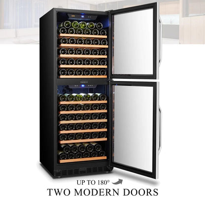 Lanbo Wine Coolers Lanbo LW133DD-24-inch 133 Bottle Dual Zone Dual Door Wine Cooler