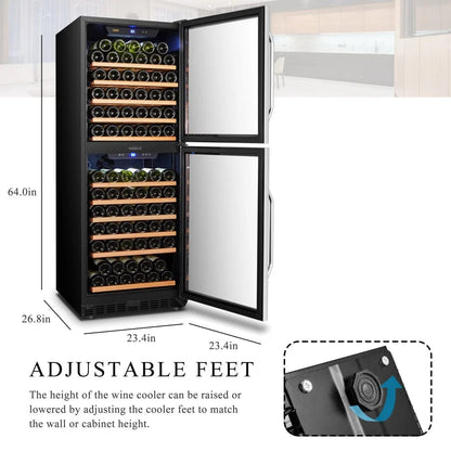 Lanbo Wine Coolers Lanbo LW133DD-24-inch 133 Bottle Dual Zone Dual Door Wine Cooler