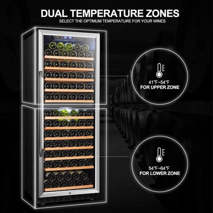 Lanbo Wine Coolers Lanbo LW142D 24-inch 138 Bottle Dual Zone Wine Cooler