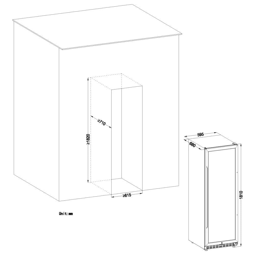 Lanbo Wine Coolers Lanbo LW144T 24-inch 149 Bottle Triple Zone Wine Cooler