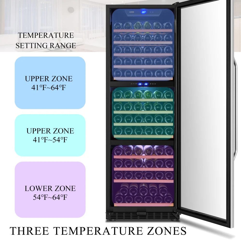 Lanbo Wine Coolers Lanbo LW144T 24-inch 149 Bottle Triple Zone Wine Cooler