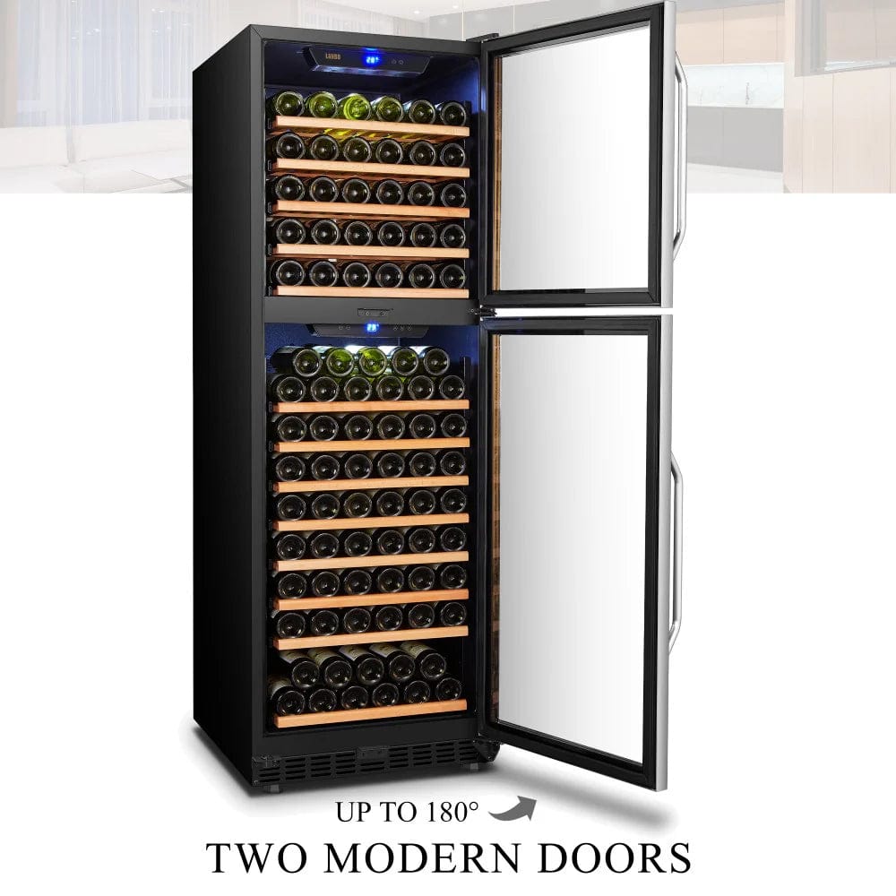 Lanbo Wine Coolers Lanbo LW162DD 24-inch 160 Bottle Dual Zone Dual Door Wine Cooler