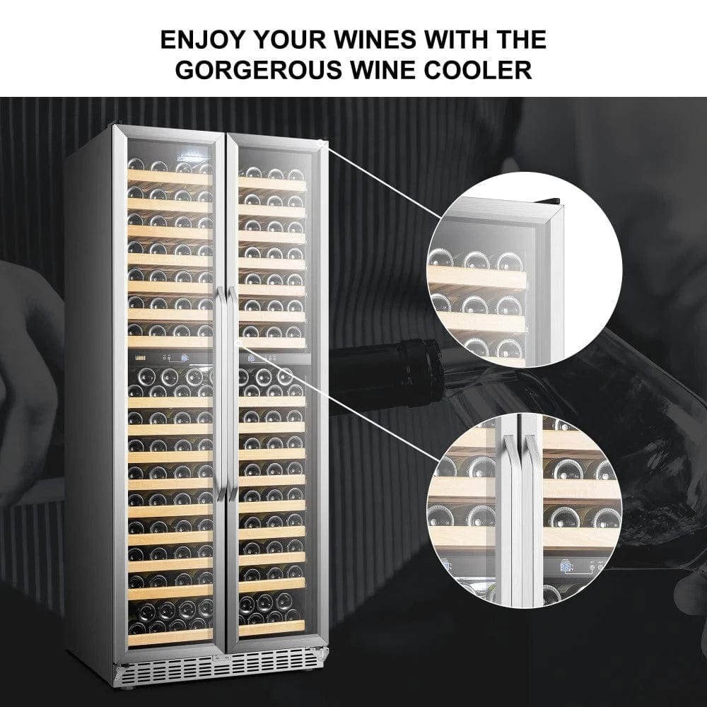 Lanbo Wine Coolers Lanbo LW328DD 32-inch 255 Bottle Dual Zone Dual Door Wine Cooler