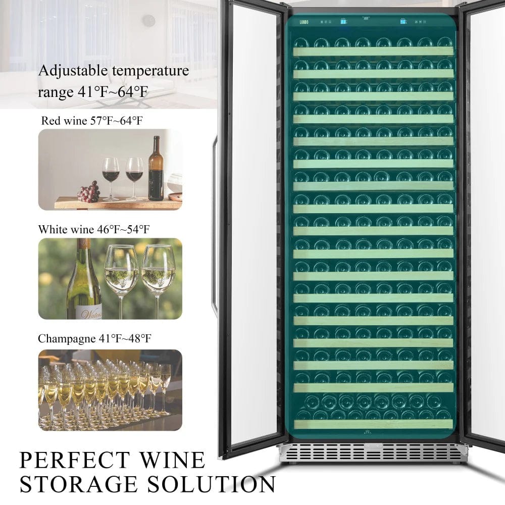 Lanbo Wine Coolers Lanbo LW328SD 32-inch 257 Bottle Single Zone Dual Door Wine Cooler