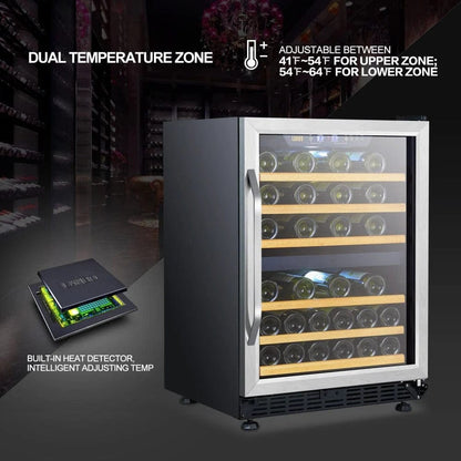 Lanbo Wine Coolers Lanbo LW46D 24-inch wide 46 Bottle Dual Zone Wine Cooler