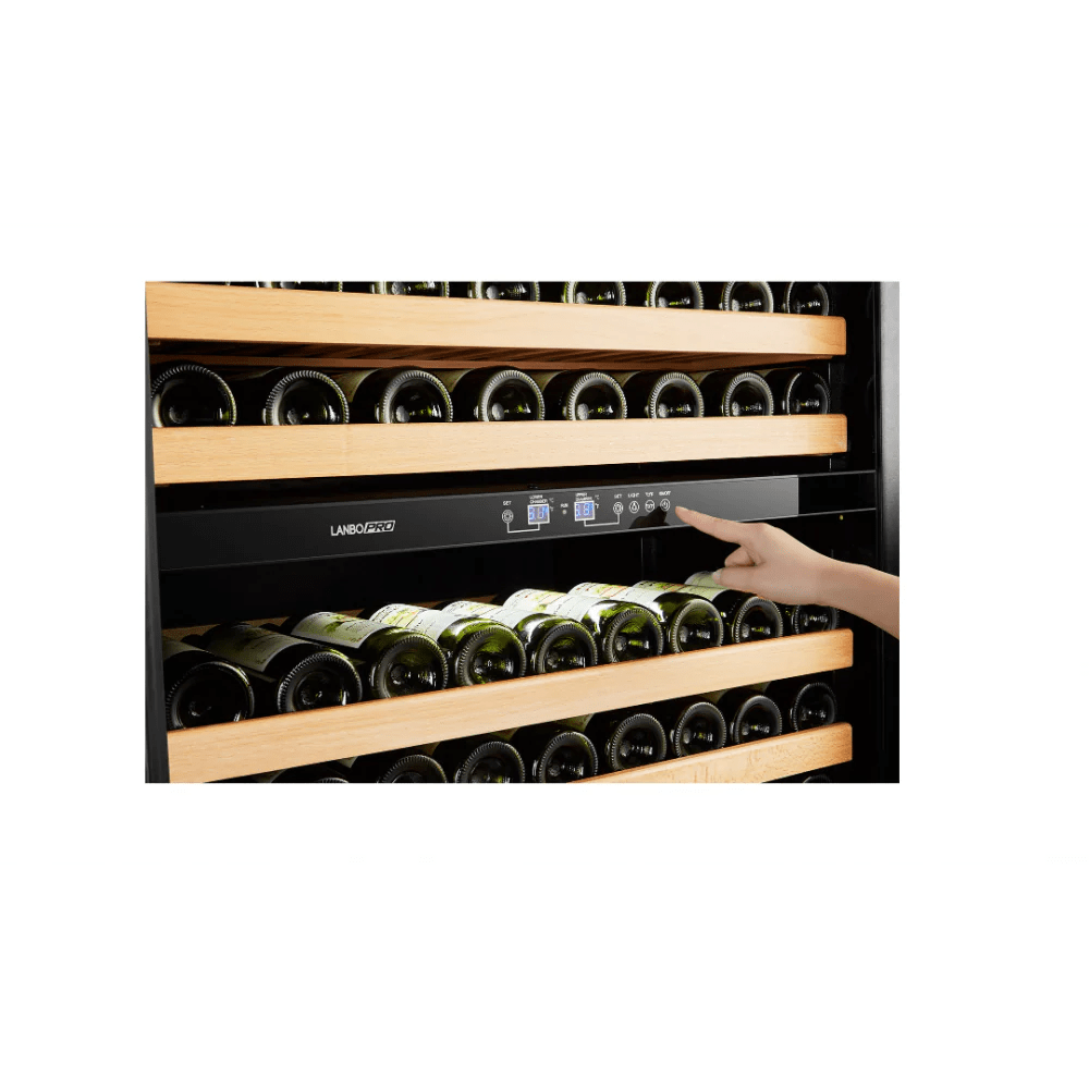 Lanbo Wine Coolers LanboPro LP328D 32-inch 255 Bottle Dual Zone Dual Door Wine Cooler