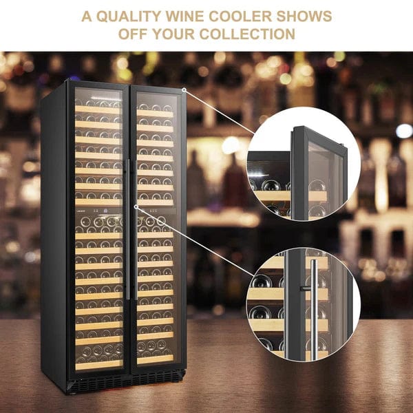 Lanbo Wine Coolers LanboPro LP328D 32-inch 255 Bottle Dual Zone Dual Door Wine Cooler