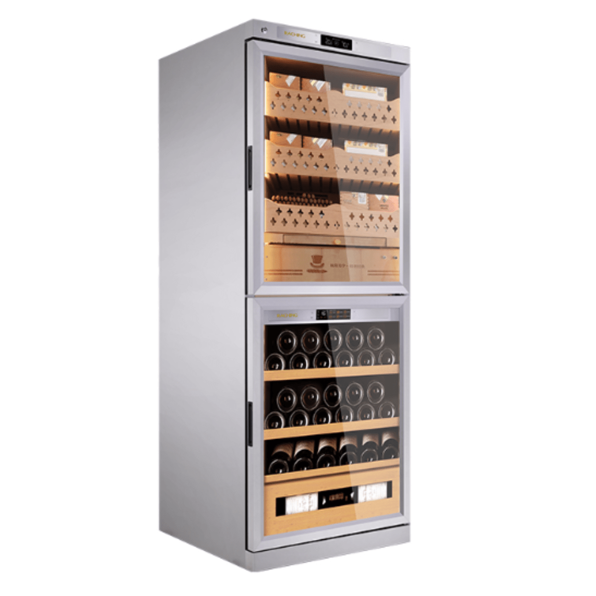 RACHING Cigar Humidors & Coolers RACHING FJ-CW36B 28-inch Up/Down Hybrid Cigar Humidor & Wine Cooler Cabinet Dual Zone