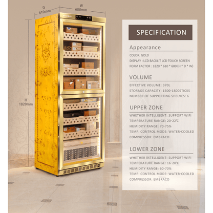 RACHING Cigar Humidors & Coolers RACHING MON3800B 24-inch True Dual Zone Cigar Humidor Cabinet