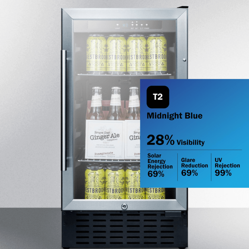 Summit Beverage Coolers T2 Midnight Blue Tint Summit SCR1841B 18-inch Beverage Cooler