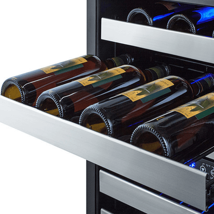 Summit Wine Coolers Summit SWC532BLBIST 24-inch Dual Zone 46 Bottle Wine Cooler