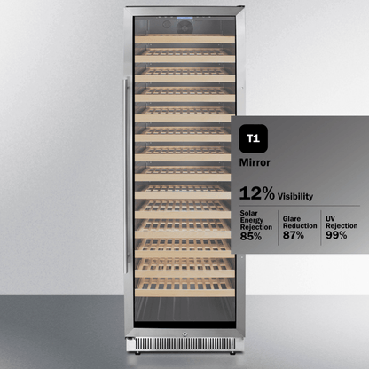 Summit Wine Coolers T1 Mirror Tint Summit SWC1926B 24-inch 165 Bottle Single Zone Wine Cooler Cabinet