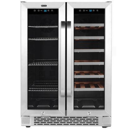 Whynter Hybrid Wine Coolers Whynter BWB-2060FDS 24-inch 20 Bottles/60 Cans Dual Zone Hybrid Wine Cooler