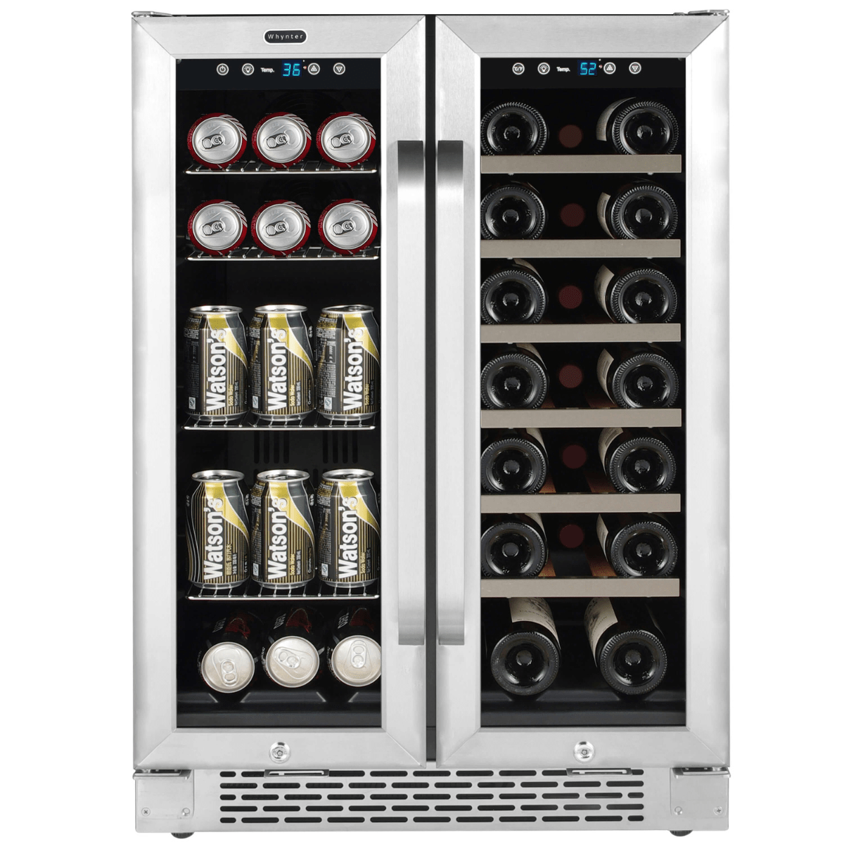 Whynter Hybrid Wine Coolers Whynter BWB-2060FDS 24-inch 20 Bottles/60 Cans Dual Zone Hybrid Wine Cooler