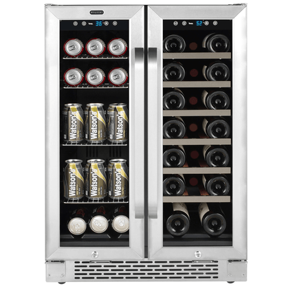 Whynter Hybrid Wine Coolers Whynter BWB-2060FDS 24-inch 20 Bottles/60 Cans Dual Zone Hybrid Wine Cooler