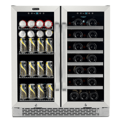 Whynter Hybrid Wine Coolers Whynter BWB-3388FDS 30-inch 33 Bottles/88 Cans Dual Zone Hybrid Wine Cooler