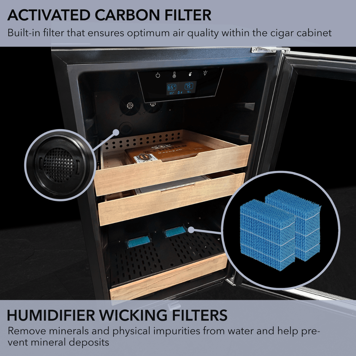 Whynter Hybrid Wine Coolers Whynter CHC-421HC 650-Count 4.2 cu.ft. Cigar Cooler Cabinet & Humidor