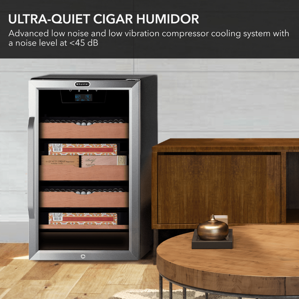 Whynter Hybrid Wine Coolers Whynter CHC-421HC 650-Count 4.2 cu.ft. Cigar Cooler Cabinet & Humidor