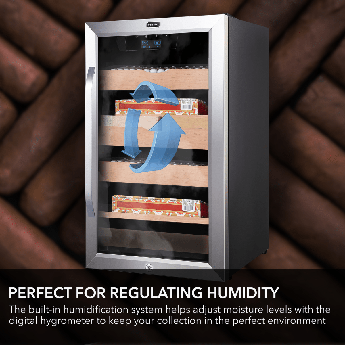 Whynter Hybrid Wine Coolers Whynter CHC-421HC 650-Count 4.2 cu.ft. Cigar Cooler Cabinet & Humidor